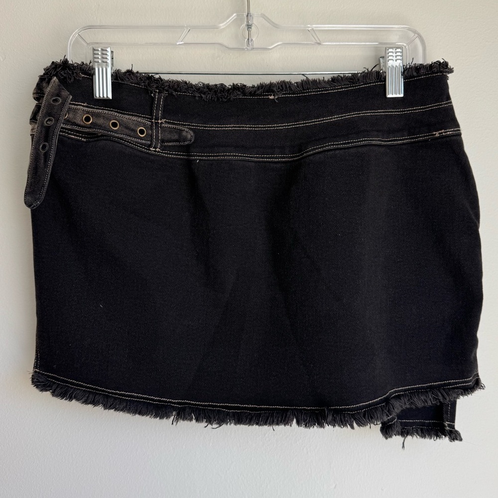 Outcast Black Wynn Denim Mini Skirt with Buckle Details and One Pocket NWT - Picture 3 of 15